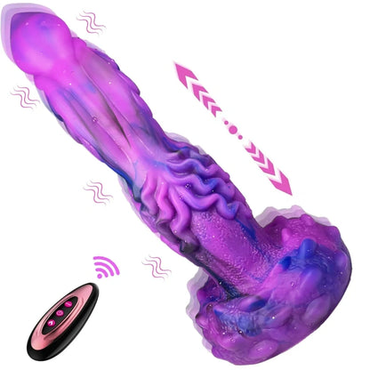 Purple Silicone Fantasy Drakes Dick G-Spot Vibrator - Smart Wireless Control Hands-Free Masturbation