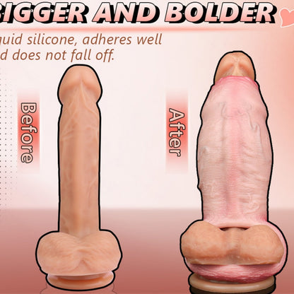 Realistic Cock Sleeve with Penis Ring - Light Skin Dildo Testicle Male Extender Sex Toys