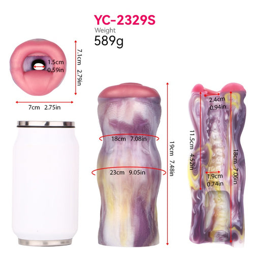 Fantasy Silicone Blowjob Pocket Pussy Masturbation Cup - Male Penis Massaging Enlargement Pump Toys