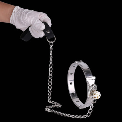Stainless Steel Metal Traction Collar Restraint Bondage Set – BDSM Toy for CouplesSexual Training