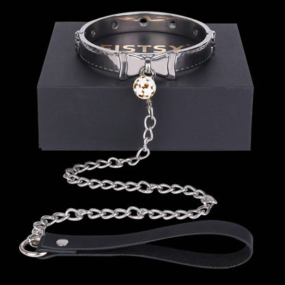 Stainless Steel Metal Traction Collar Restraint Bondage Set – BDSM Toy for CouplesSexual Training