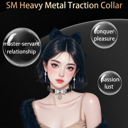 Stainless Steel Metal Traction Collar Restraint Bondage Set – BDSM Toy for CouplesSexual Training