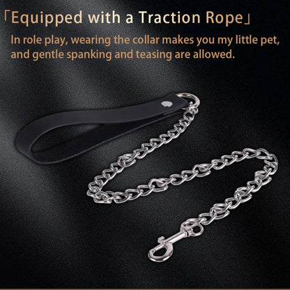 Stainless Steel Metal Traction Collar Restraint Bondage Set – BDSM Toy for CouplesSexual Training