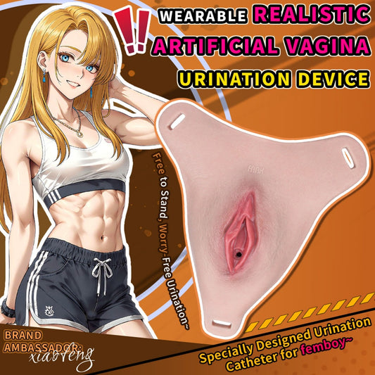 Pantalon de vagin artificiel réaliste en silicone | Dispositif urinaire portable en forme de vagin pour femboys et travestis