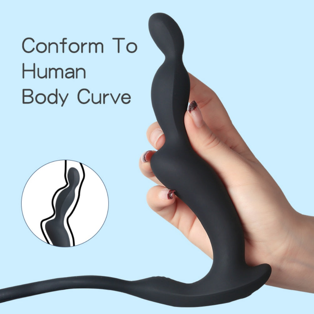 3-in-1 Vibrating Cock Ring & Anal Bead Prostate Massager – Delay Erection & Male G-Spot Stimulation
