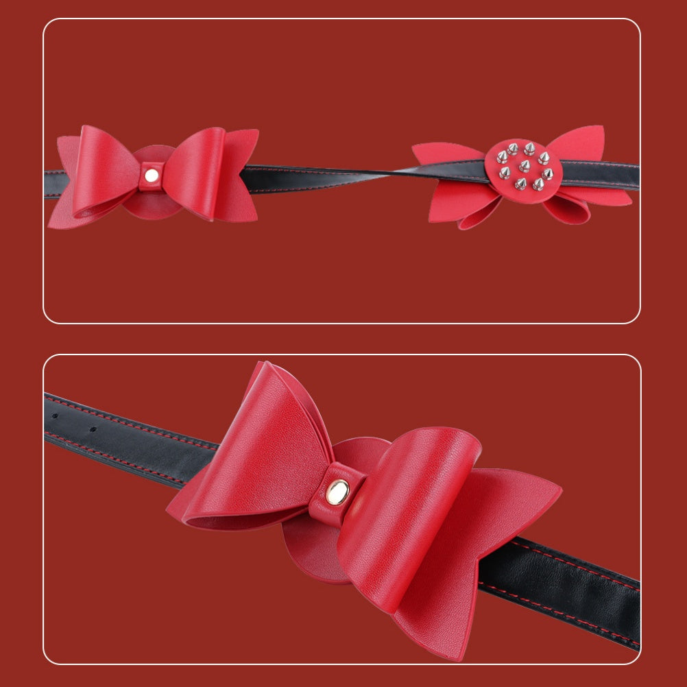 Festive Desire: Christmas Edition Spiked Bow Nipple Clamps & Adjustable Bondage Belt