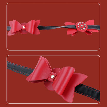 Festive Desire: Christmas Edition Spiked Bow Nipple Clamps & Adjustable Bondage Belt