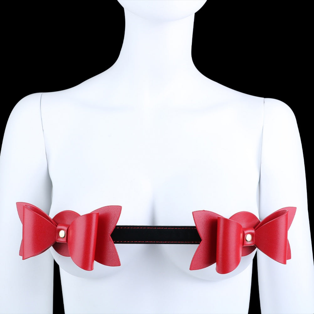 Festive Desire: Christmas Edition Spiked Bow Nipple Clamps & Adjustable Bondage Belt