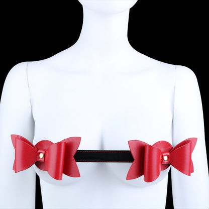 Festive Desire: Christmas Edition Spiked Bow Nipple Clamps & Adjustable Bondage Belt