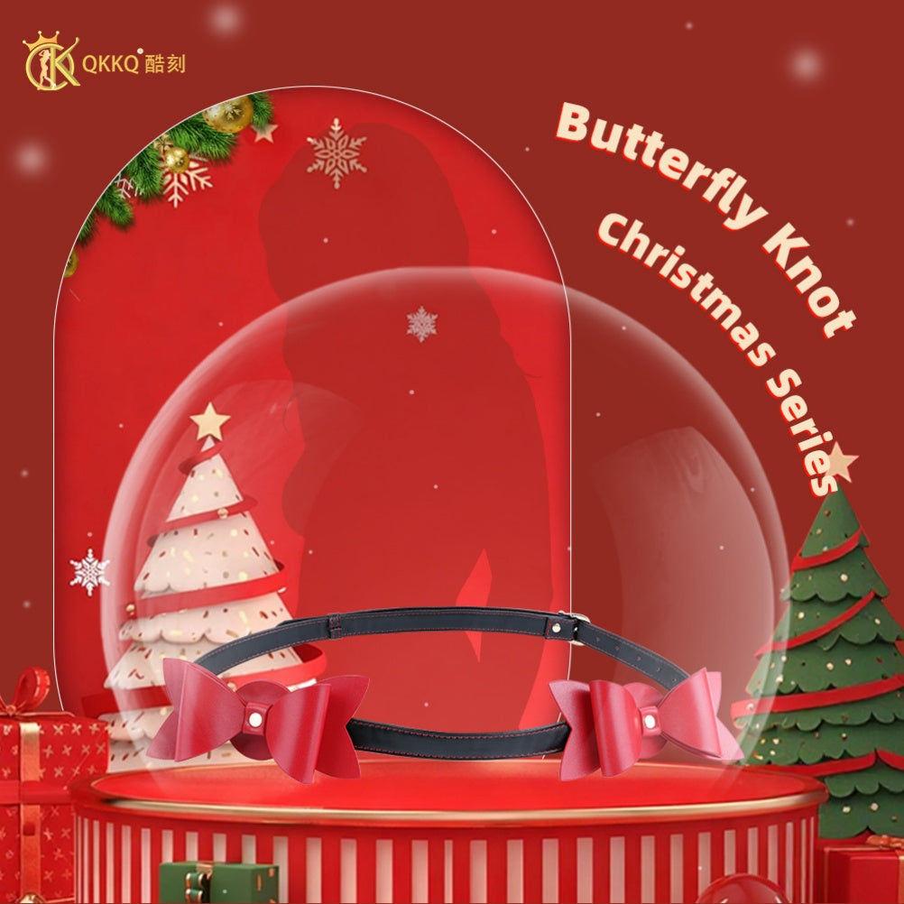 Festive Desire: Christmas Edition Spiked Bow Nipple Clamps & Adjustable Bondage Belt