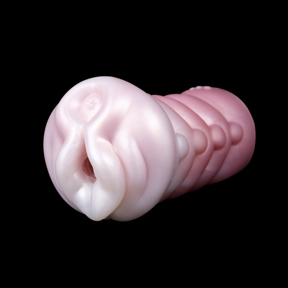 Fantasy Pink Pearl Silicone Pocket Pussy – Spiral Grip Penis Orgasm Massage Male Sex Toy