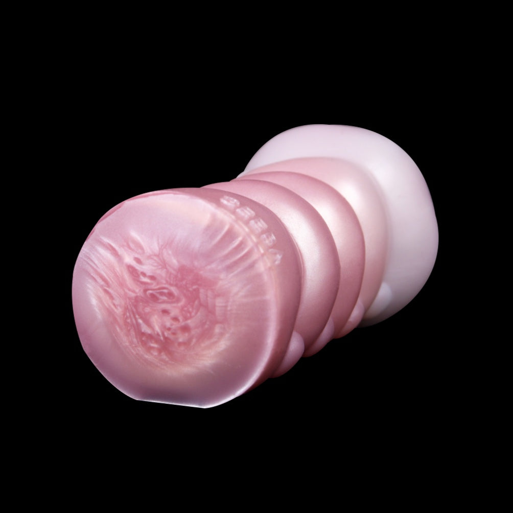 Fantasy Pink Pearl Silicone Pocket Pussy – Spiral Grip Penis Orgasm Massage Male Sex Toy