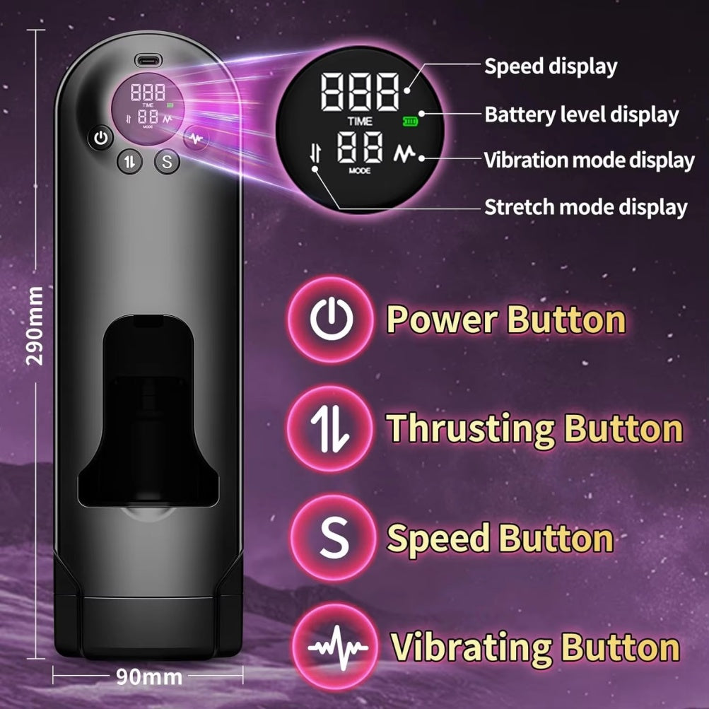 Galaxy-X Smart Silicone Penis Massage Thrusting Blowjob Cup -Insert Vibration Male Sex Toys