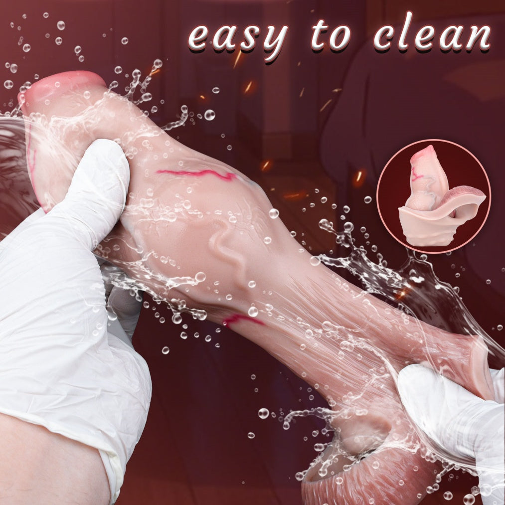 Manchon pénien réaliste en forme de nœud de chien – Extenseur de pénis en silicone pour augmenter la taille, retarder l'éjaculation et verrouiller