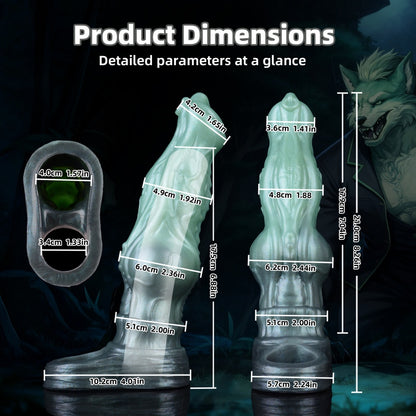 8.26 in Fantasy Knot Cock Sleeve & Penis Extender for Men - Virex, the Moonbound Hound