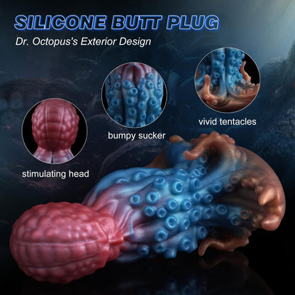 Realistic Octopus Fantasy Silicone Anal Dildo – Stimulating Anus & Vagina Orgasmic Massage Sex Toys for Women