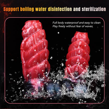 Spiral Silicone Fantasy Vibrating Cock Sleeve - Male Penis Extension and Ejaculation Control Sex Toys