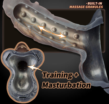 Wearable Monster Strap On Cock Sleeve – Canine Penis Extender & Stamina Training Male Sex Toys