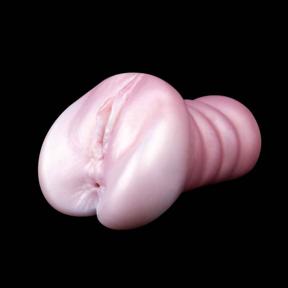 Realistic Flesh-Feel Silicone Pocket Pussy – Dual Channel Stimulation Male Masturbation Toy