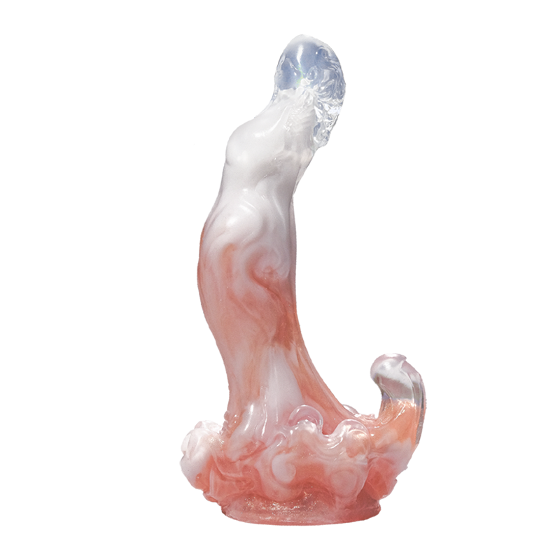 Curved Platinum Silicone Alien Dildo  — Fantasy Monster Cock for Precise G-Spot Stimulation