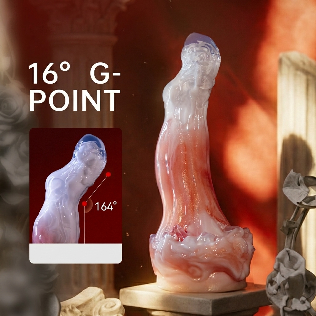 Curved Platinum Silicone Alien Dildo  — Fantasy Monster Cock for Precise G-Spot Stimulation