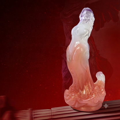 Curved Platinum Silicone Alien Dildo  — Fantasy Monster Cock for Precise G-Spot Stimulation