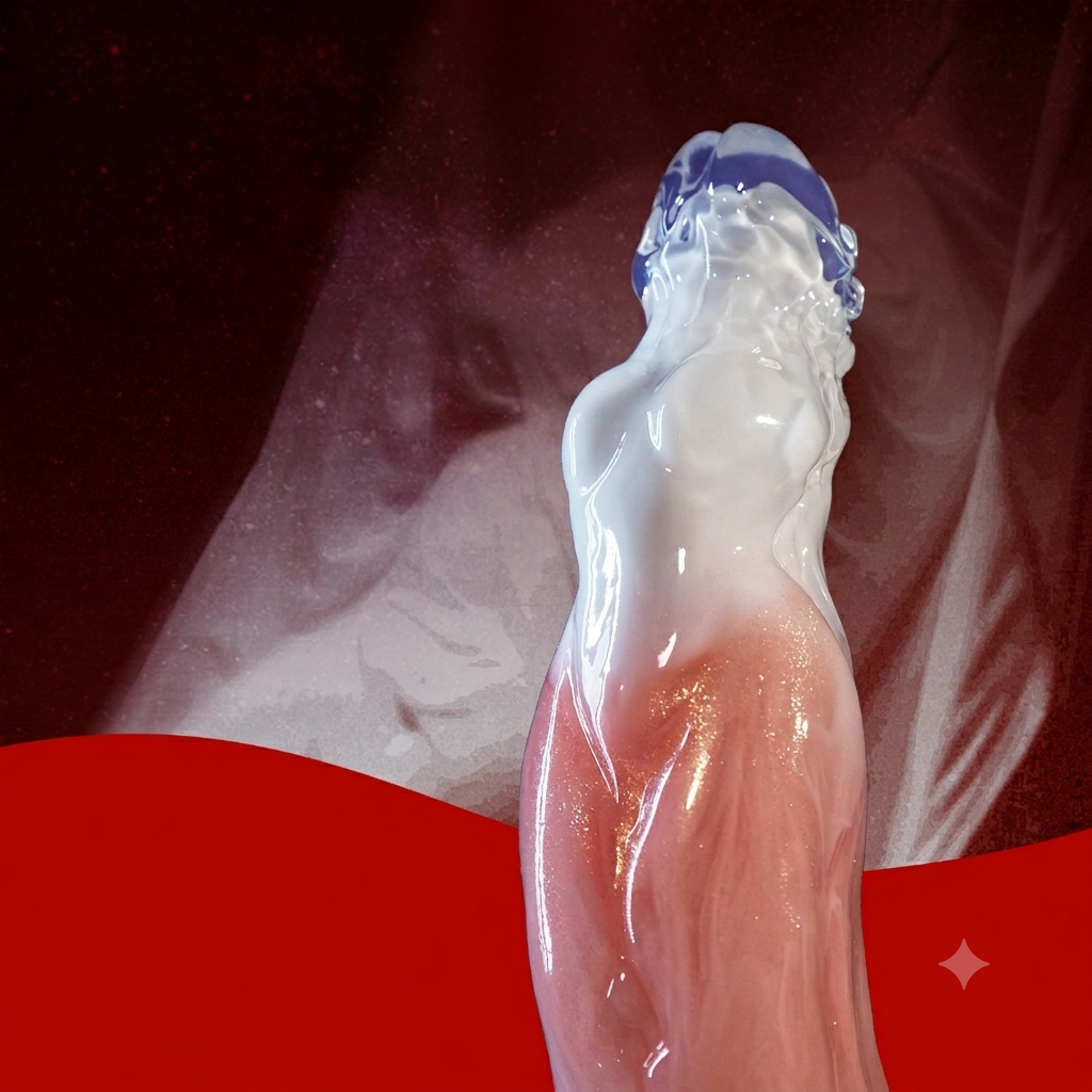Curved Platinum Silicone Alien Dildo  — Fantasy Monster Cock for Precise G-Spot Stimulation