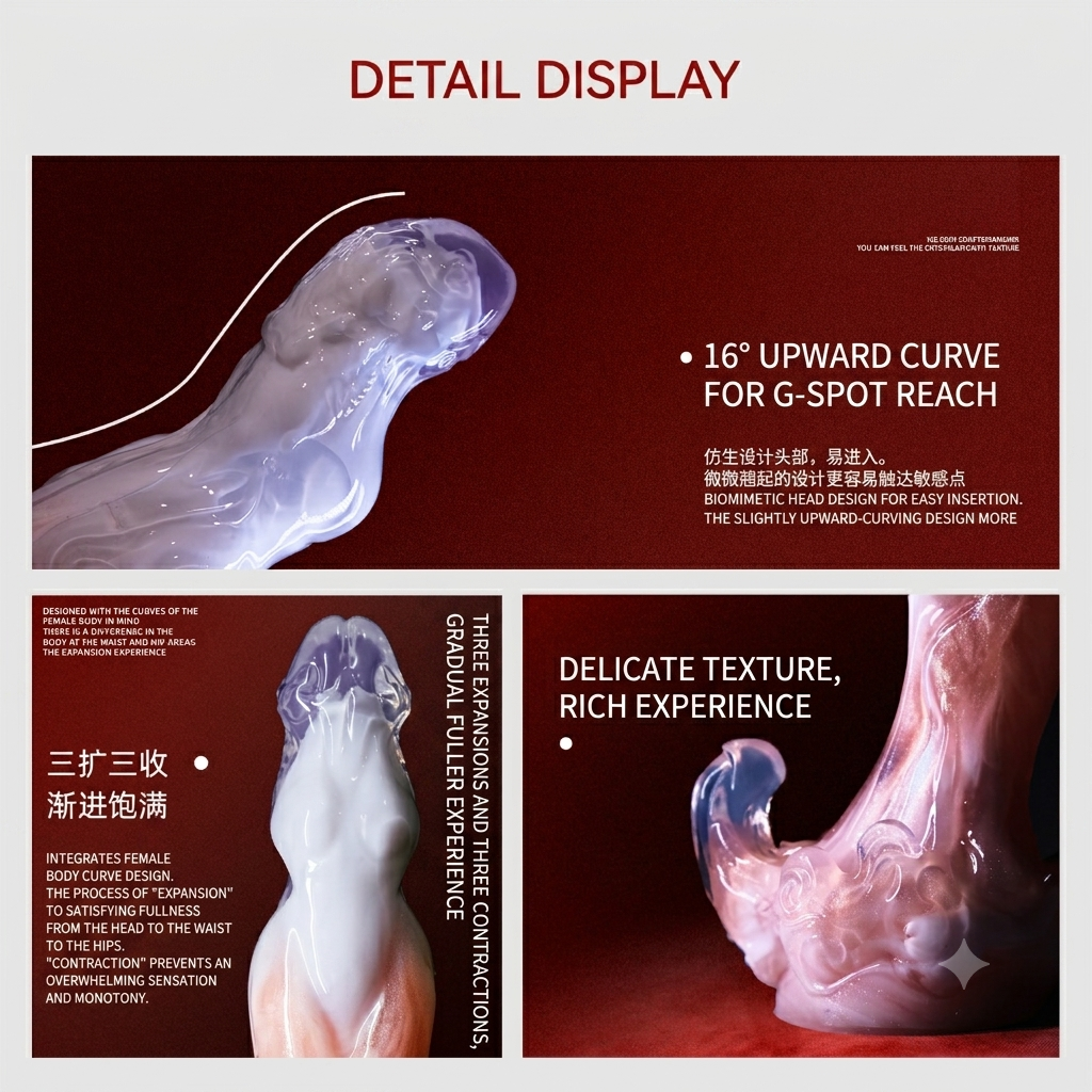 Curved Platinum Silicone Alien Dildo  — Fantasy Monster Cock for Precise G-Spot Stimulation