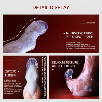 Curved Platinum Silicone Alien Dildo  — Fantasy Monster Cock for Precise G-Spot Stimulation