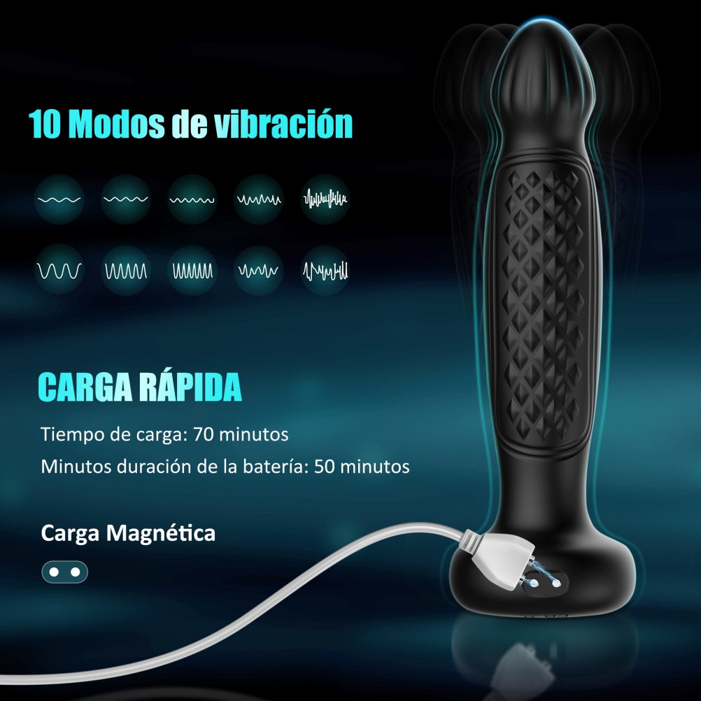 Dual-Pleasure Vibrating Thrusting Massager- Prostate and G-Spot Stimulator Sex Toys