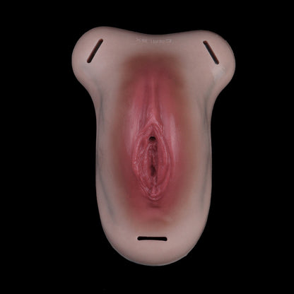 eather Strap-On Silicone Fake Vagina Pants - Realistic Vulva Texture Sex Toys for Crossdressers