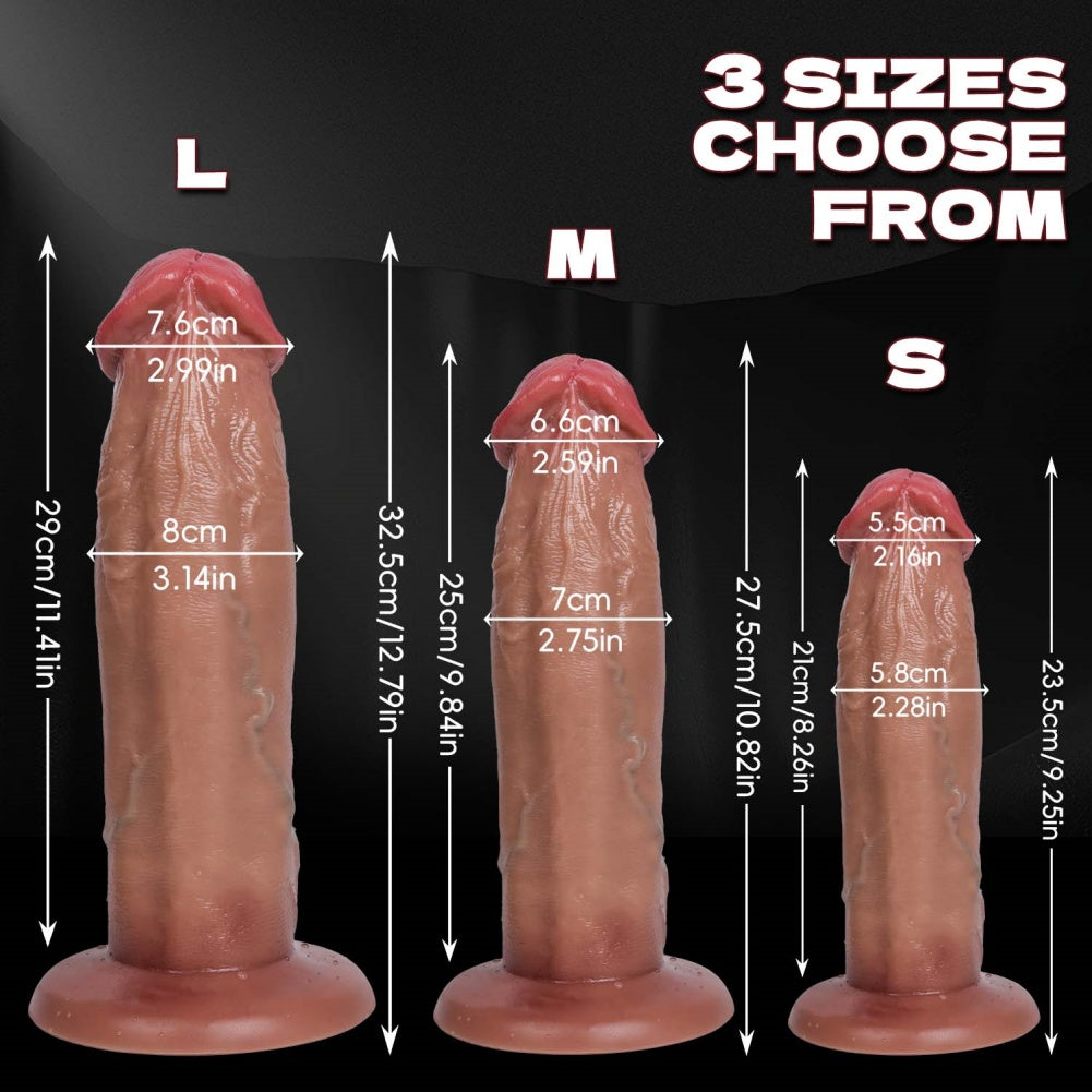 Realistischer Anal-Silikon-Saugnapfdildo – Dicke Adern für intensive G-Punkt-Stimulation