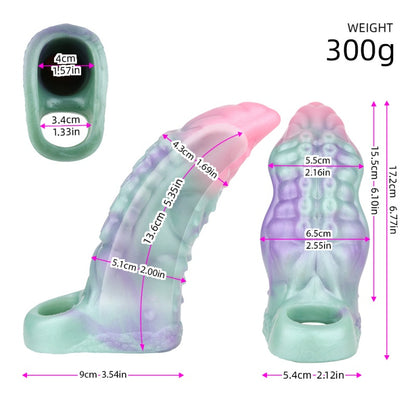 Fantasy Tentacle 5.5 inch Cock Sleeve – Multicolored Silicone Male Sex Toys for Pleasure