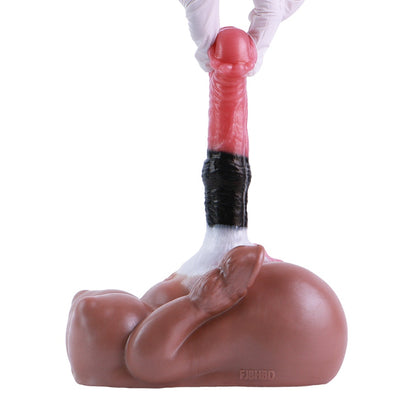 Horse Torso Sex Doll | Dual-Channel Pocket Pussy & Horse Dildo | Platinum Silicone Mini Sex Doll