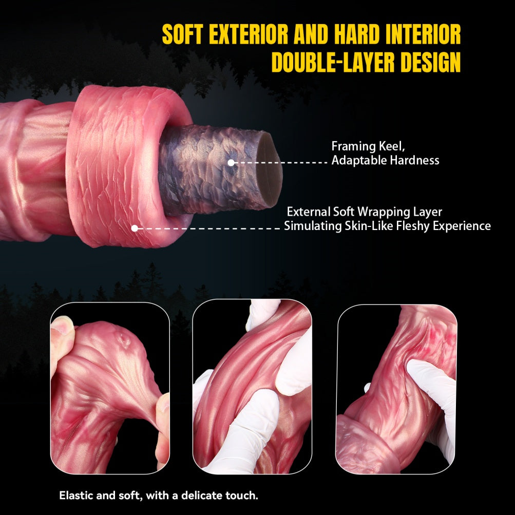 Realistic Fantasy Horse Dildo with Knot – Double-Layer Silicone Animal Cock for Deep Vaginal & Anal Filling