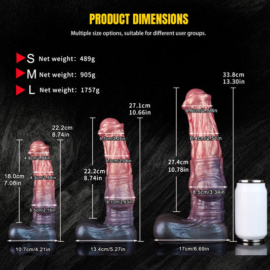 Realistic Fantasy Horse Dildo with Knot – Double-Layer Silicone Animal Cock for Deep Vaginal & Anal Filling