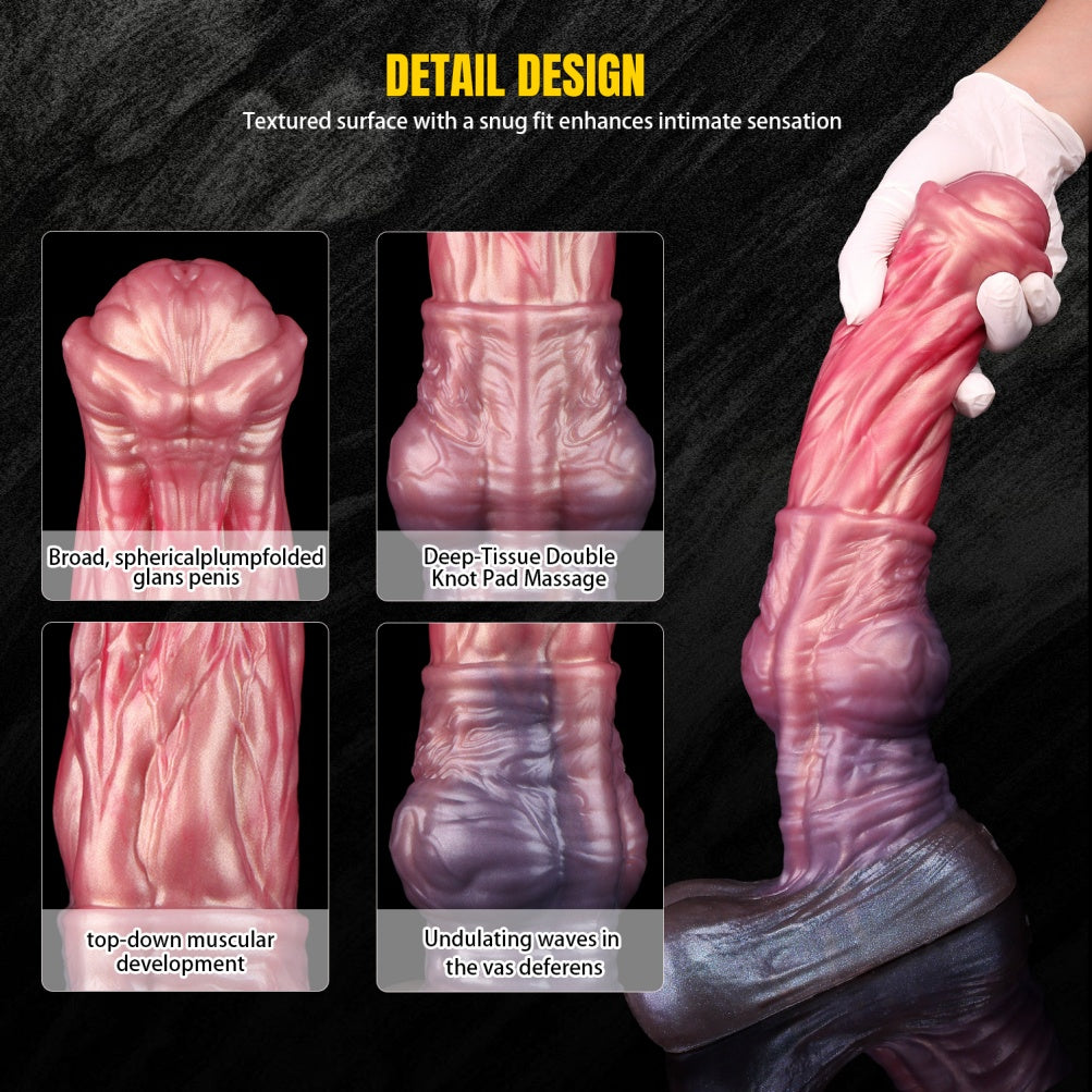 Realistic Fantasy Horse Dildo with Knot – Double-Layer Silicone Animal Cock for Deep Vaginal & Anal Filling
