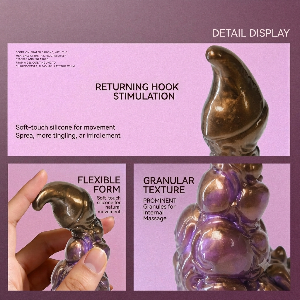 Textured Scorpio Fantasy Alien Dildo with G-Spot Curve — Monster Dildo for Deep Stimulation