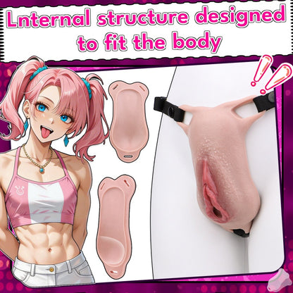Silikon Fake Pussy Hose — Tragbarer realistischer Vagina Strap-On für Femboys & Crossdresser