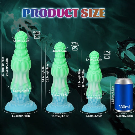 Fantasy Anal Beads Knot Dildo – Luminous Silicone Suction Cup Female Sex Toys