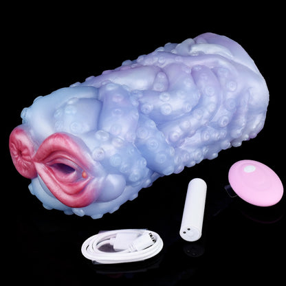 Fantasy Silicone Vibrating Pocket Pussy – Textured Blowjob Simulation for Intense Male Pleasure