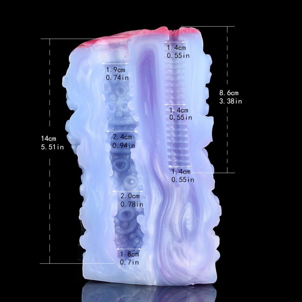 Fantasy Silicone Vibrating Pocket Pussy – Textured Blowjob Simulation for Intense Male Pleasure