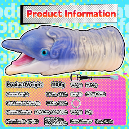 Fantasy Dolphin Silicone Pocket Pussy Pump - Blow Job Simulator & Penis Pump for Men