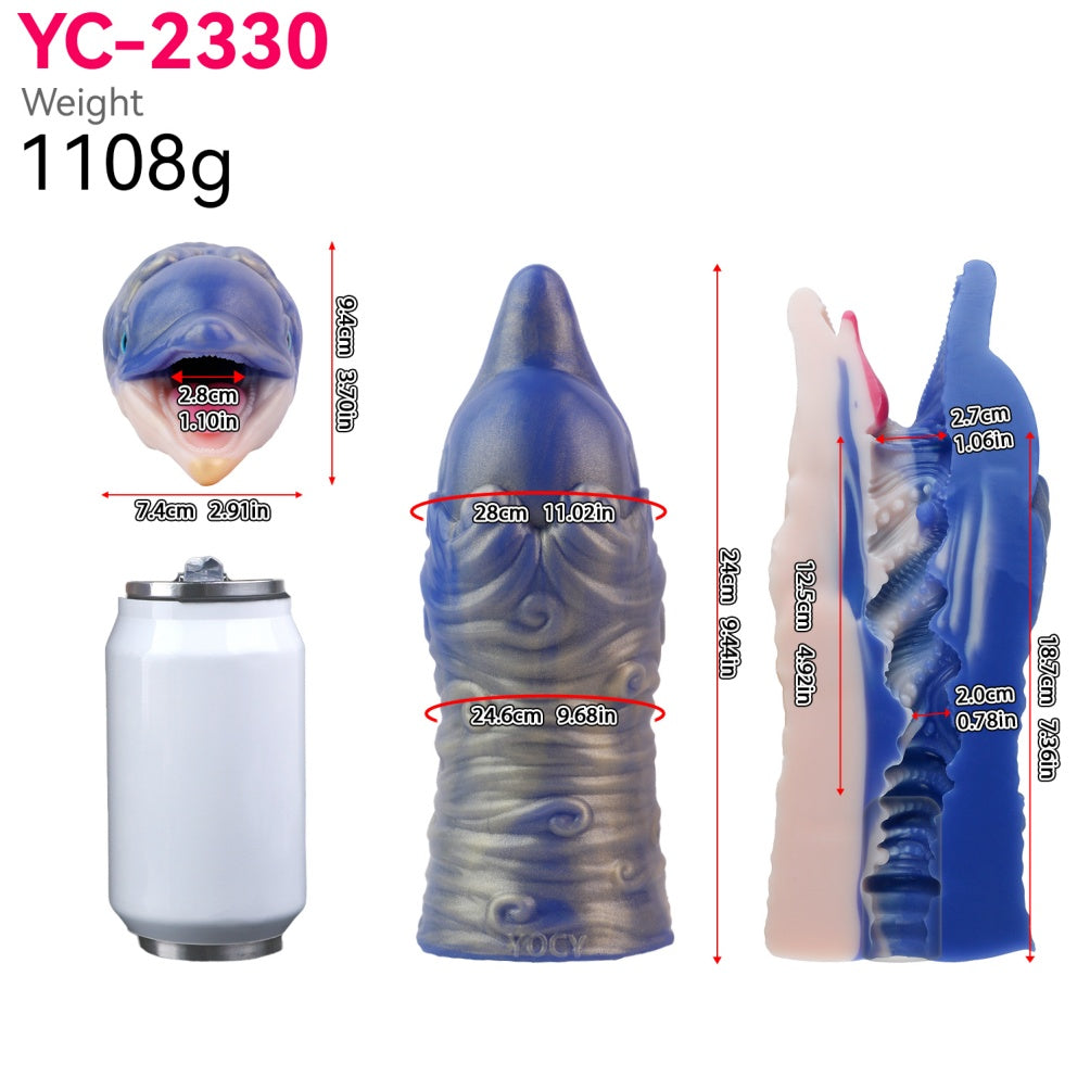 Fantasy Dolphin Silicone Pocket Pussy Pump - Blow Job Simulator & Penis Pump for Men