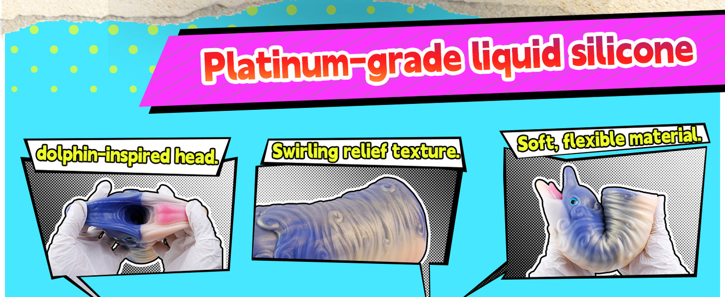 Fantasy Dolphin Silicone Pocket Pussy Pump - Blow Job Simulator & Penis Pump for Men