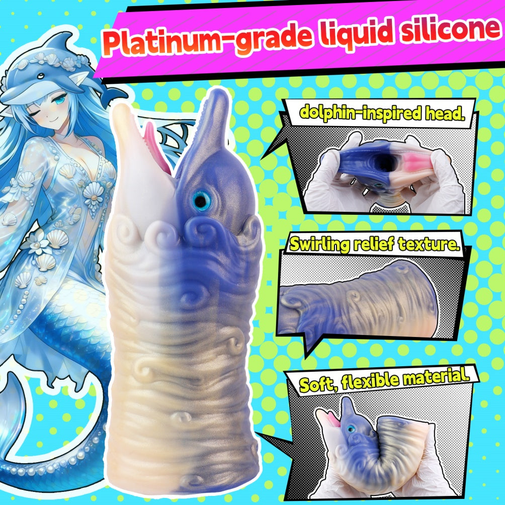 Fantasy Dolphin Silicone Pocket Pussy Pump - Blow Job Simulator & Penis Pump for Men