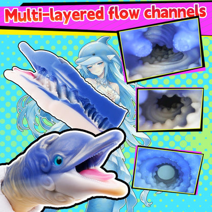 Fantasy Dolphin Silicone Pocket Pussy Pump - Blow Job Simulator & Penis Pump for Men