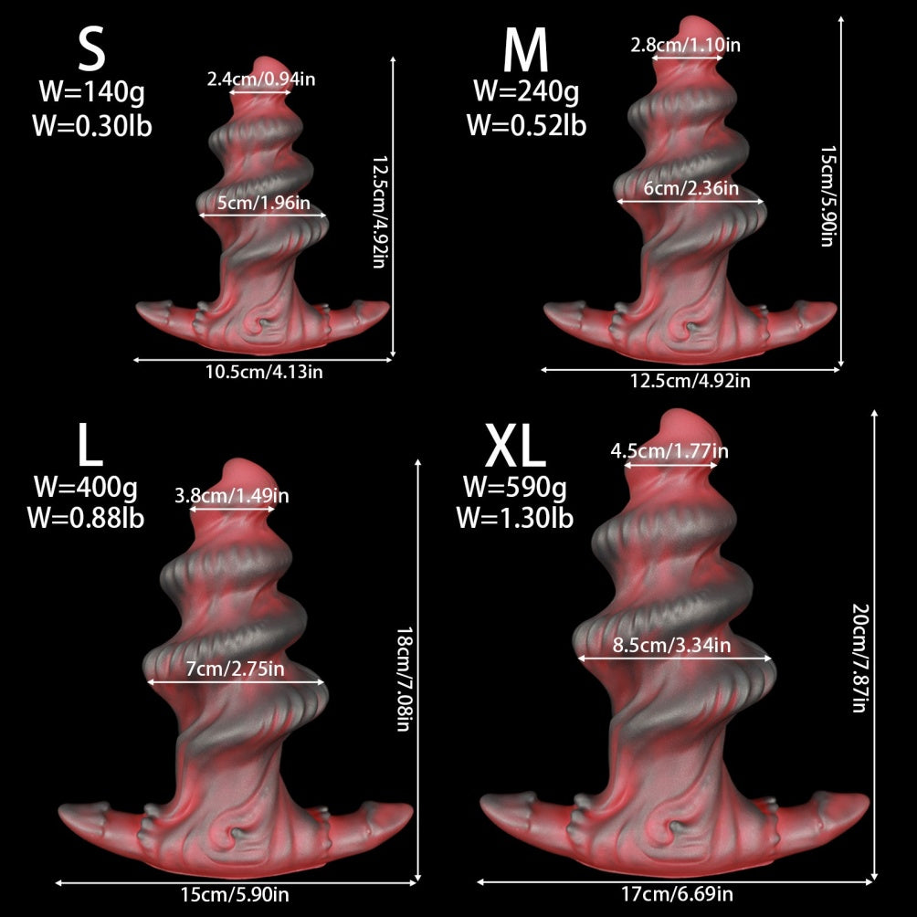 Fantasie-Haifischei-Spiral-Analdildo – Silikon-Monster-Sexspielzeug zur Erweiterung des G-Punktes und A-Punktes