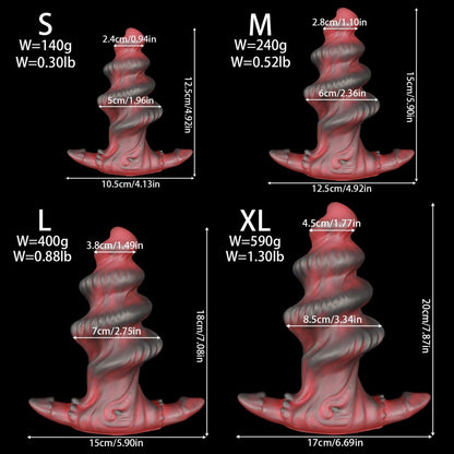Fantasie-Haifischei-Spiral-Analdildo – Silikon-Monster-Sexspielzeug zur Erweiterung des G-Punktes und A-Punktes
