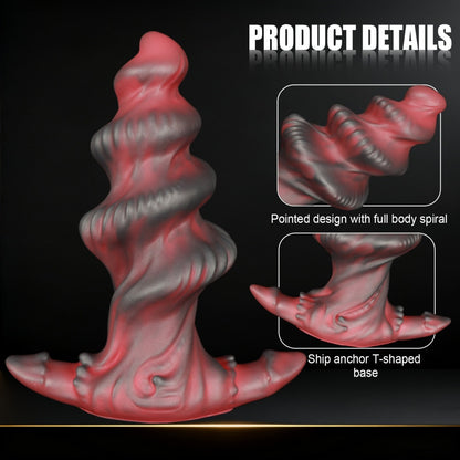 Fantasie-Haifischei-Spiral-Analdildo – Silikon-Monster-Sexspielzeug zur Erweiterung des G-Punktes und A-Punktes